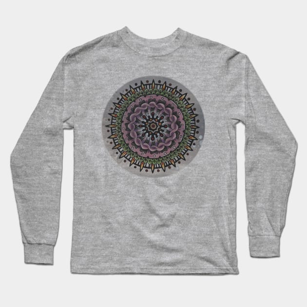 Cell Growth Mandala T-shirt Long Sleeve T-Shirt by Michael Gardner